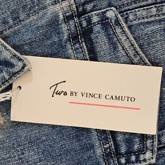 Turo by Vince Camuto Denim Vest Women's Medium Distressed Streetwear Y2K Blue - Picture 7 of 14